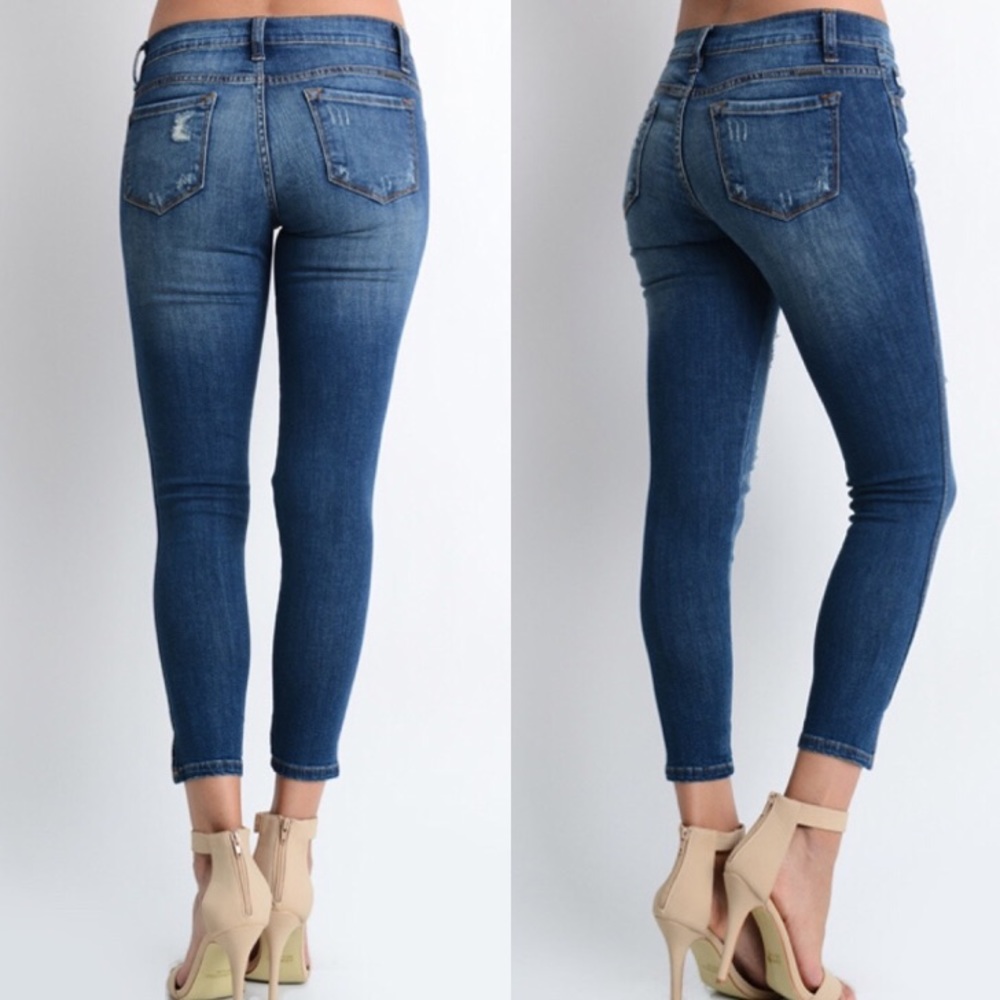 HP🎉KanCan Jeans Size 3 Distress split ankle - Picture 2 of 7